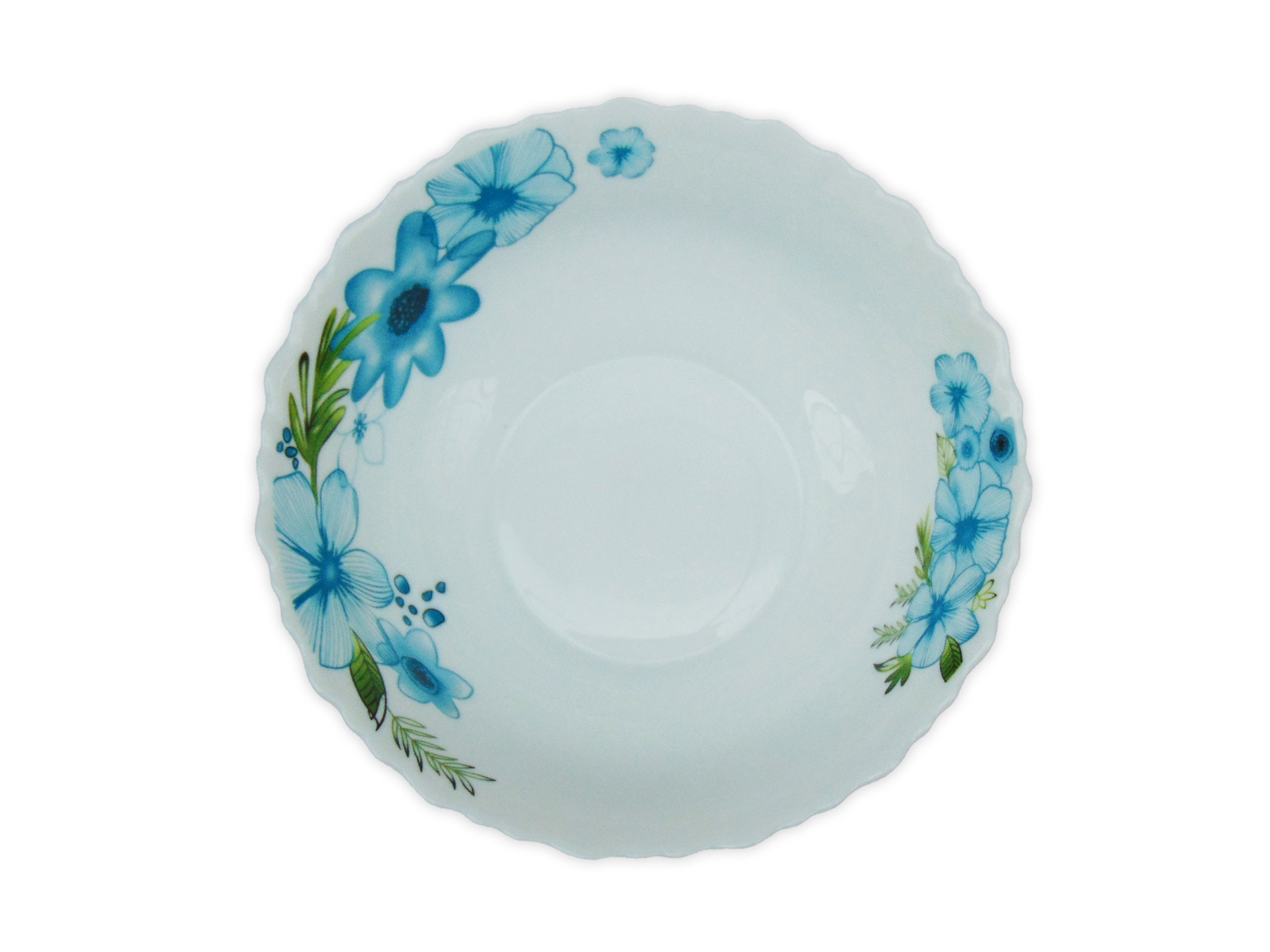 Bol Supa Rotund cu Model Floral TURQOISE