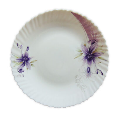 Farfurie Întinsa Rotunda cu Model Floral MOV