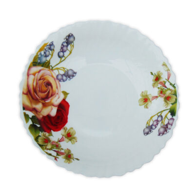 Farfurie Adânca Felul Doi cu Model Floral TRANDAFIR
