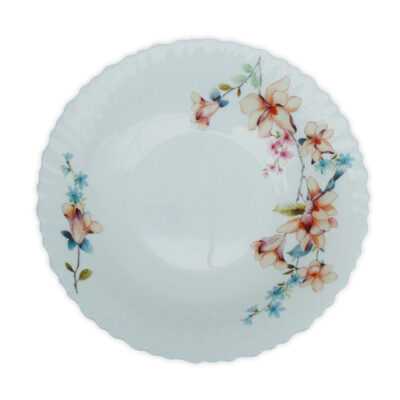 Farfurie Adânca Felul Doi cu Model Floral CREM