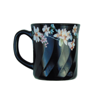 Cana Neagra cu Model Floral ALB