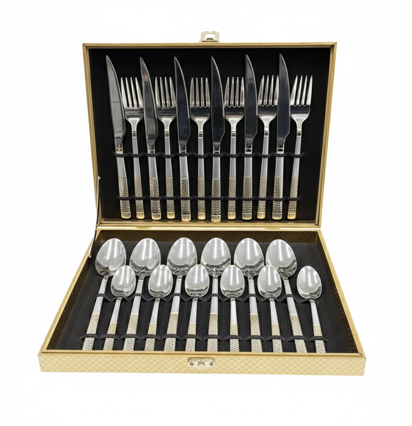 Set tacamuri Inox 24 piese pentru 6 persoane diverse modele